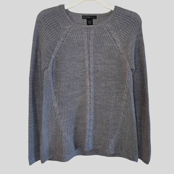 Design History Sweater Women’s Small Gray Knit Pullover Long Sleeve Lightweight - Picture 1 of 10